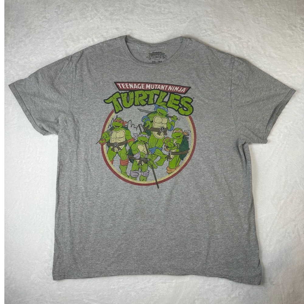 Nickelodeon Teenage Mutant Ninja Turtles T-Shirt Mens 2XL Gray Graphic TMNT Tee